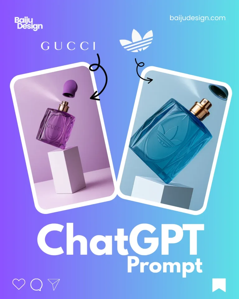 Perfume Bottle with logo for branding ChatGPT Prompt